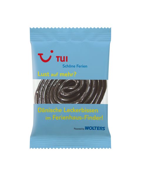 HARIBO liquorice snails in promotional bags with logo print