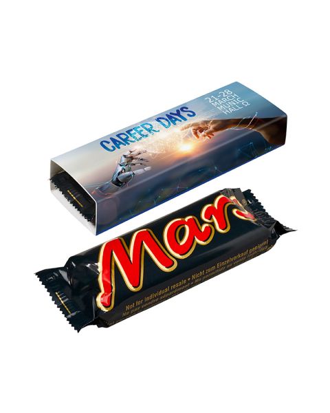 Mars bars in promotional slipcase with logo print
