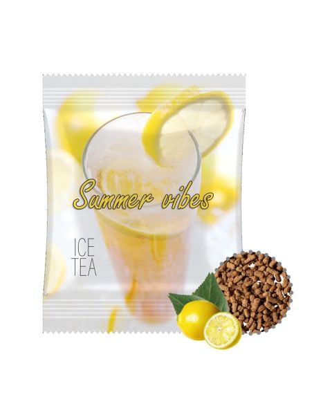 10 g instant lemon iced tea in promotional bag with promotional print