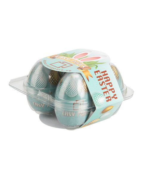 Box of 4 Easter eggs with customised eggs and advertising sleeve