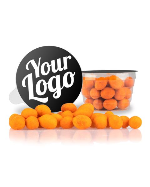 50 g chilli nuts in snack cup with promotional seal