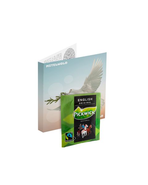 Pickwick tea in a folding card with logo print
