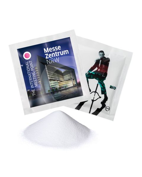 Sugar sachets 4 g in promotional flow pack