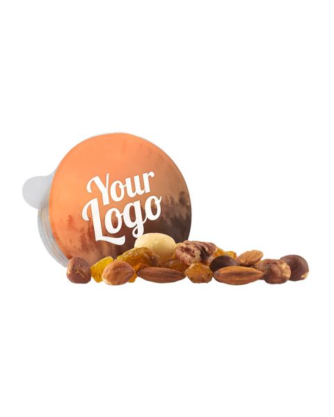 50 g nut mix in snack cup with promotional seal