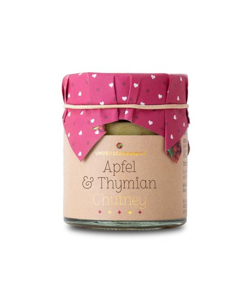 Apfel & Thymian Chutney mit bedruckbarem Gläserdeckchen