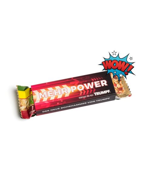 PowerBar Energy Bar Strawberry Cranberry in promotional sleeve with logo print