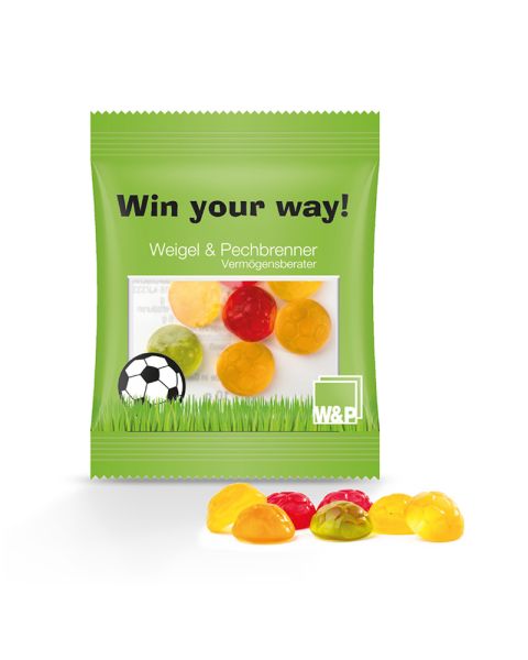 10 g Fruchtgummi Fußbälle im Werbetütchen