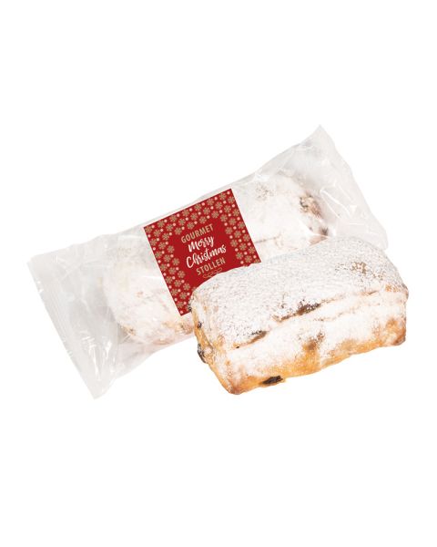 80 g gourmet stollen with standard Merry Christmas motif