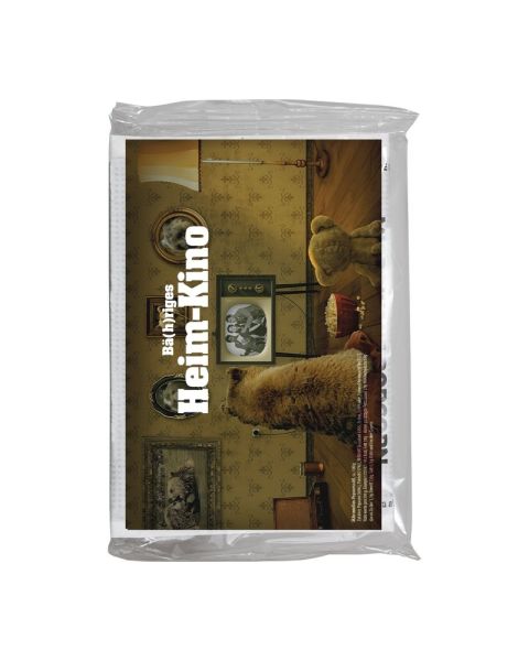100 g süßes Mikrowellen Popcorn in transparenter Folie mit Werbeetikett