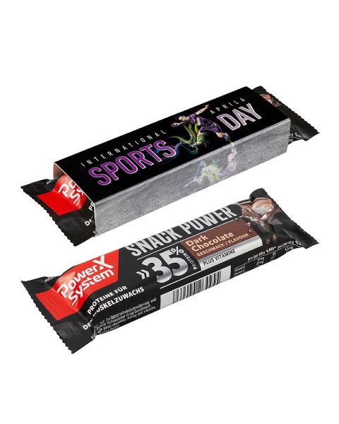 Power X System Protein Riegel im Werbeschuber mit Logodruck