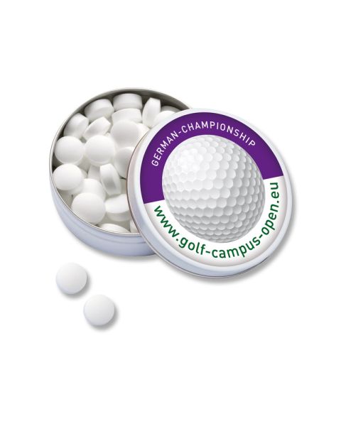 Peppermint pastilles XS pocket tin with logo print