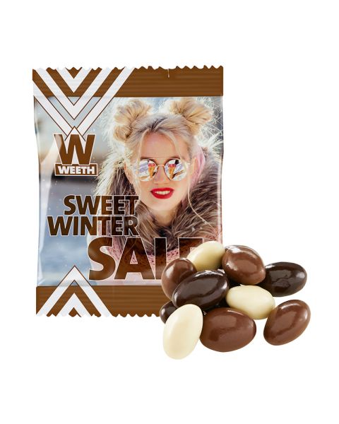 Weseke coated almonds in promotional bags with logo print
