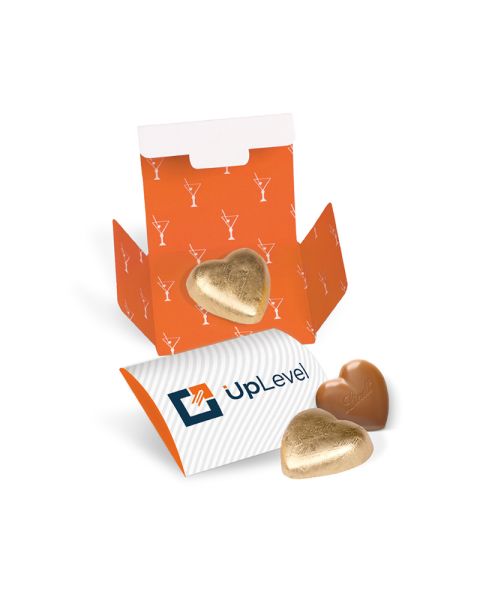 Werbebriefchen mit Schokoherz von Lindt mit Logodruck