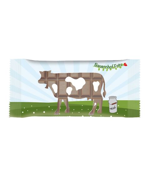 100 g Schokoladentafel im Flowpack mit Logodruck