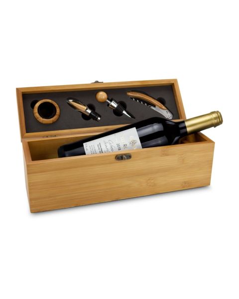 Präsent Wein in Bambuskiste