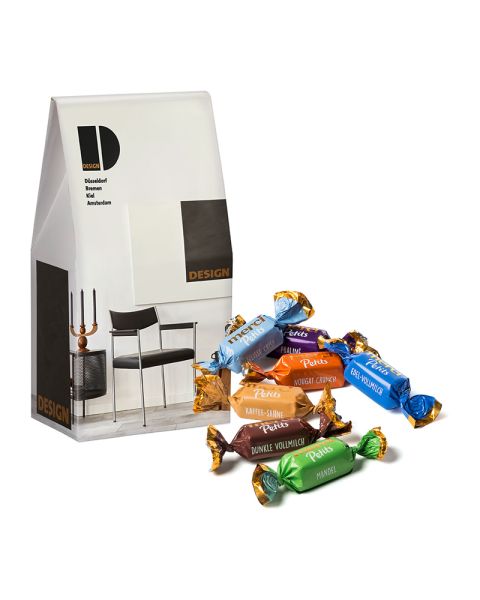 Maxi promo box of merci Petits with promotional print