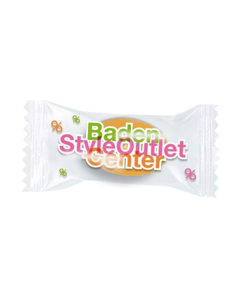 Frucht Bonbons im Werbe-Flowpack
