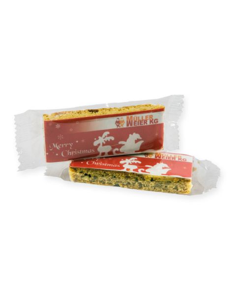 Lebkuchenriegel mit Lebensmittelfarbe im Flowpack