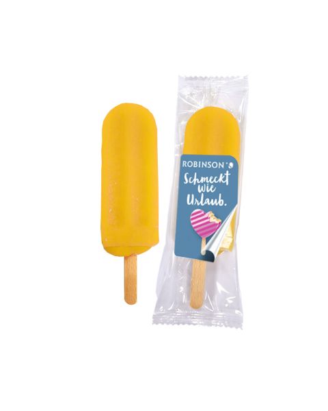 90 ml mango sorbet ice cream with promotional label