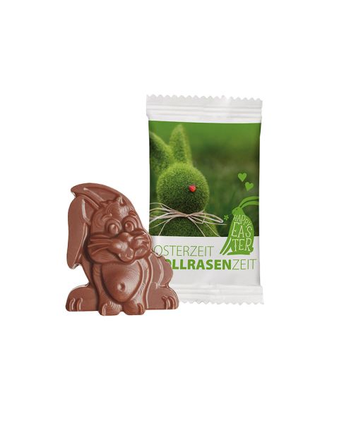 Easter chocolate figures in paper bags with promotional print