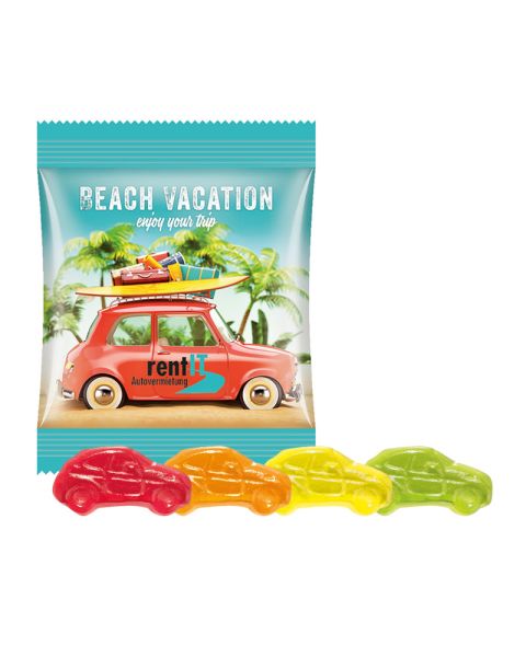 10 g Trolli Fruchtgummi Autos im Werbetütchen mit Logodruck