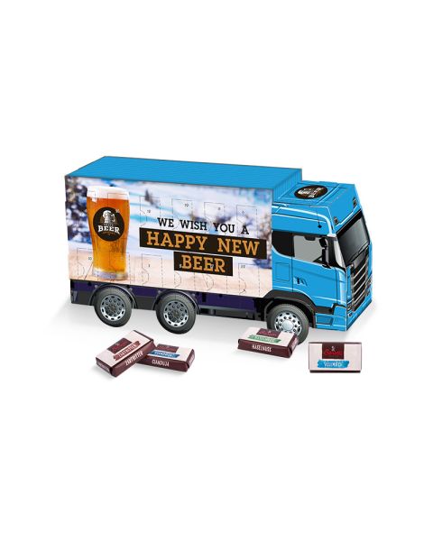Sarotti truck Advent calendar with customised advertising print