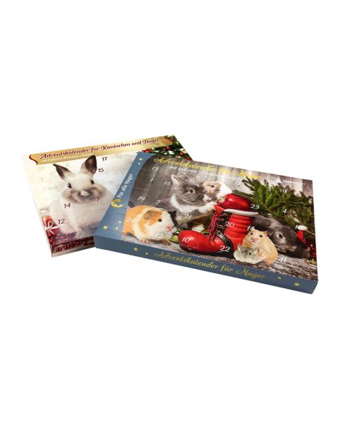 Adventskalender für Kaninchen und Nager mit Logodruck