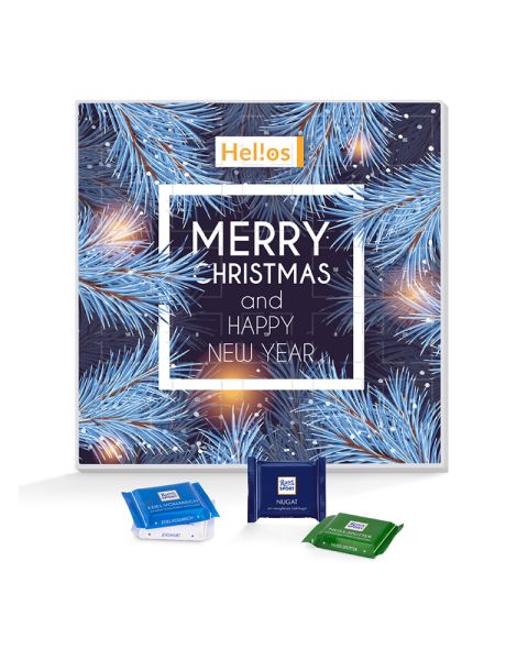 Advent calendar Ritter SPORT square chocolate bars with logo print