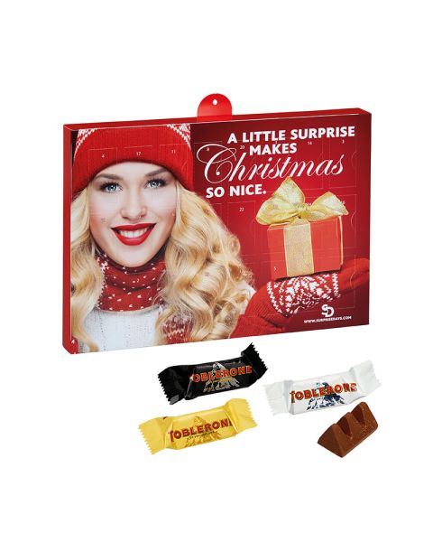 Advent calendar with Toblerone mix and promotional print