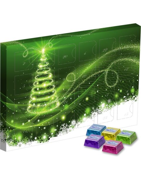 Midi Advent calendar with chocolate ice cream confectionery mix and advertising print