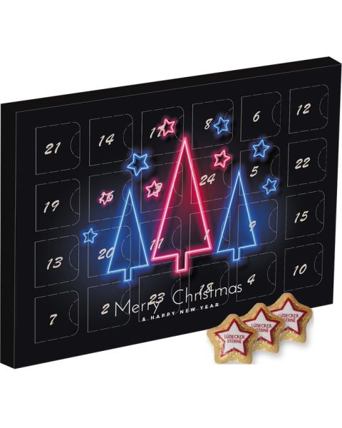 Midi Advent calendar with marzipan stars and promotional print