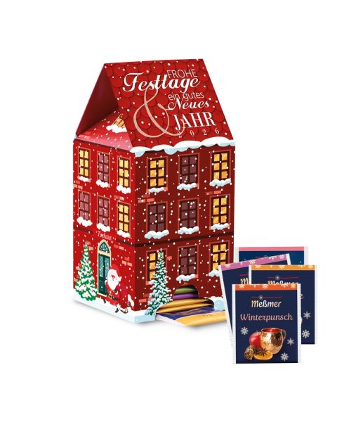 Tea house Advent calendar with advertising print