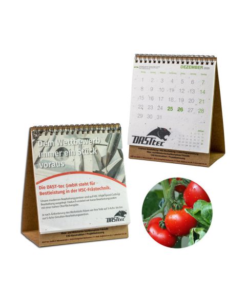 Tomate Samenpapier-Tischkalender - Weihnachten mit Werbeanbringung