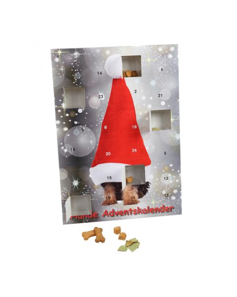 Adventskalender mit Hundeleckerlies und Werbedruck