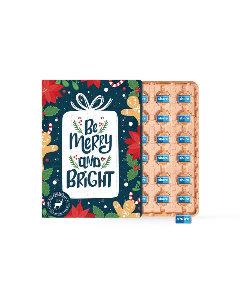 Brand wall Advent calendar with Share chocolate bars and promotional print