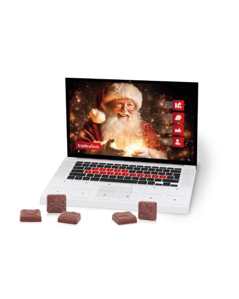 Laptop Tisch-Adventskalender mit Werbebedruckung