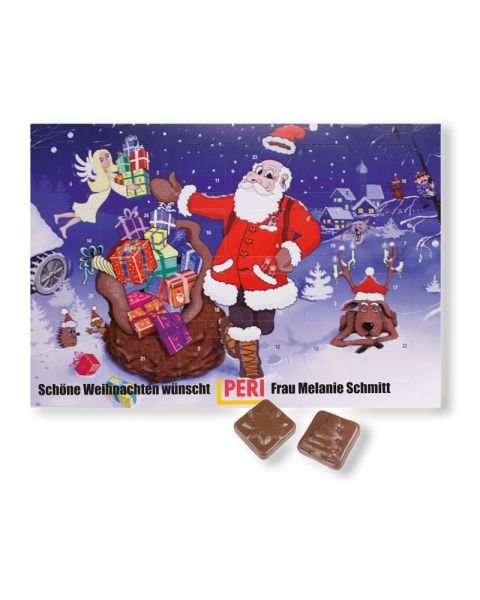 Personalised table Advent calendar with promotional print