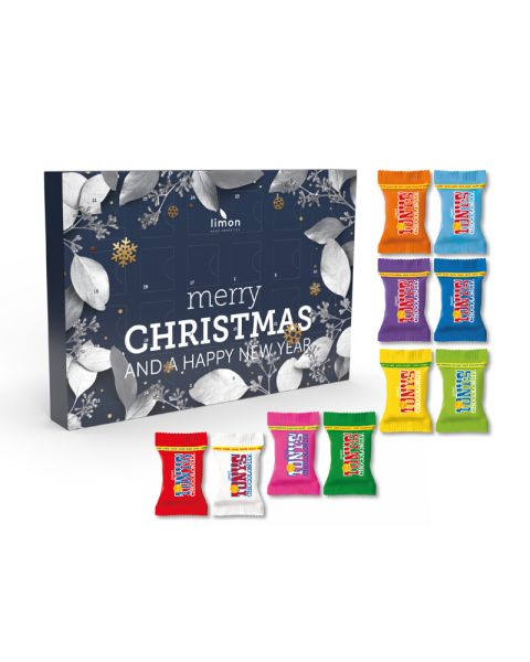 216 g Tiny Tony's chocolate Advent calendar with promotional print