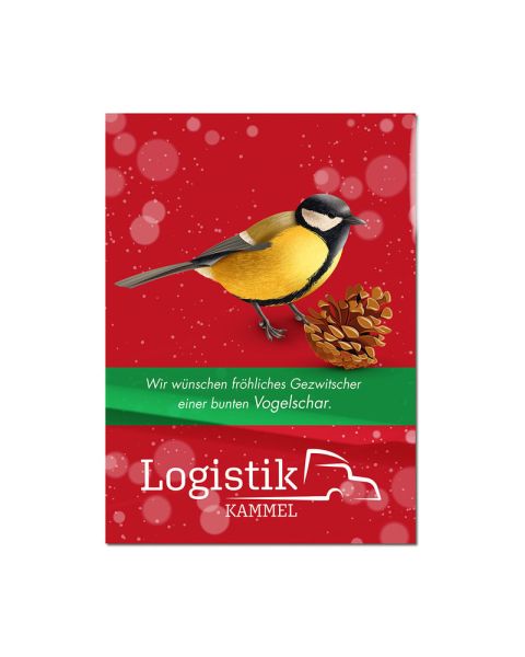 Vogelfutter-Tütchen - Weihnachten mit Werbeanbringung