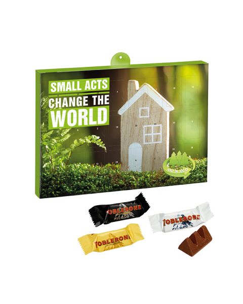 Eco Advent calendar with Toblerone mix and promotional print