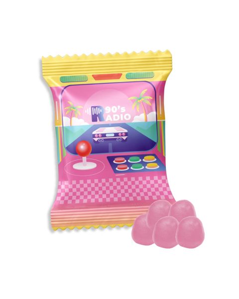10 g HARIBO Dragibus Fruchtgummi in Rosa im Werbetütchen mit Logodruck
