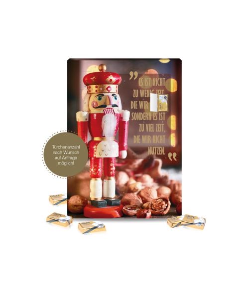 Countdown calendar with 10, 12, 15 or 31 doors with advertising print