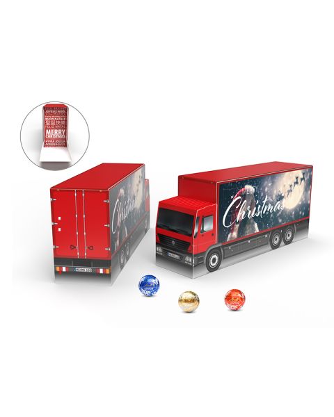 Truck Advent calendar Lindt Lindor balls + additional compartment with advertising print