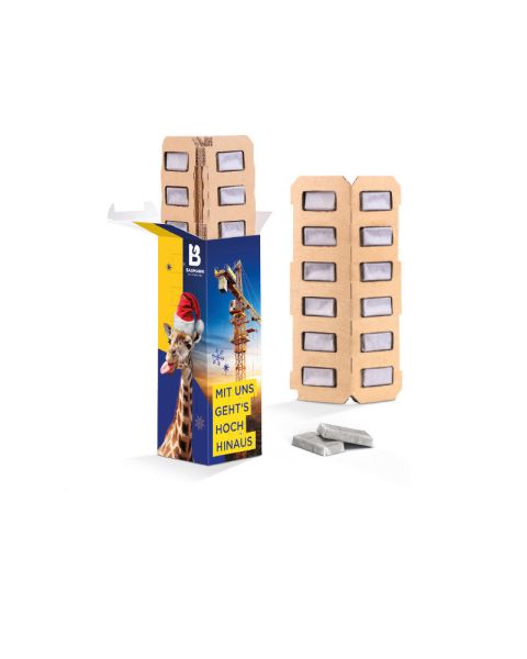 72 g Alpenmilch-Schokotäfelchen Eco High Tower Adventskalender mit Papier-Inlay und Werbedruck
