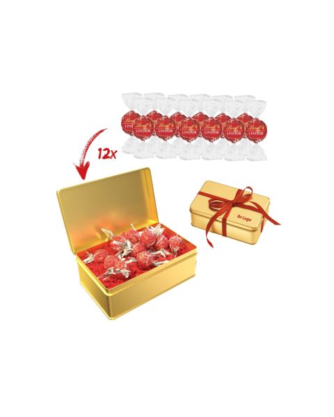Lindt Lindor Gold box with advertising