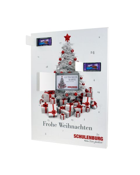 Gutschein-Adventskalender mit Milka-Täfelchen und 1 Gutschein