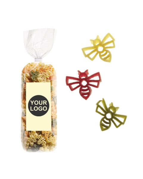 250 g Werbe-Nudeln in Bienen-Form im Standbeutel mit Werbeetikett