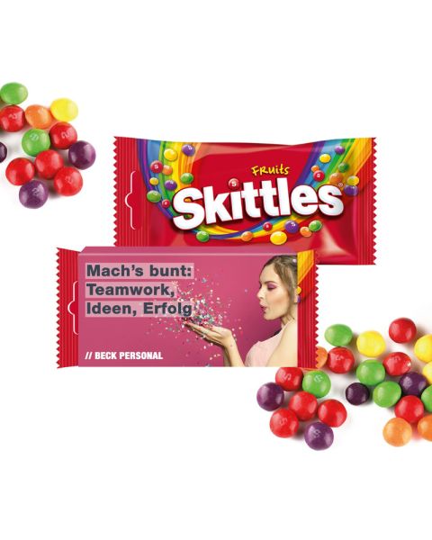 Skittles im Werbeschuber und Werbedruck