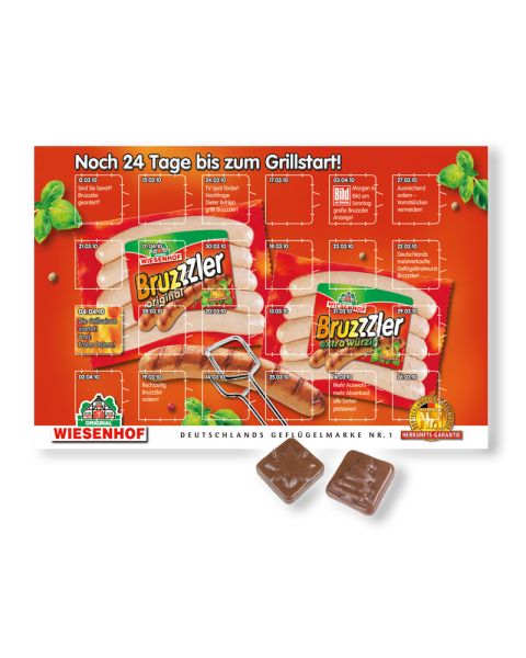 24-door chocolate table calendar with customised print