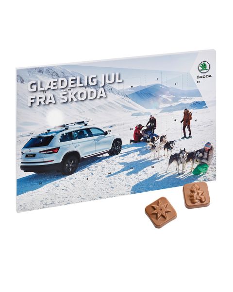 24-door chocolate wall calendar, individually printed